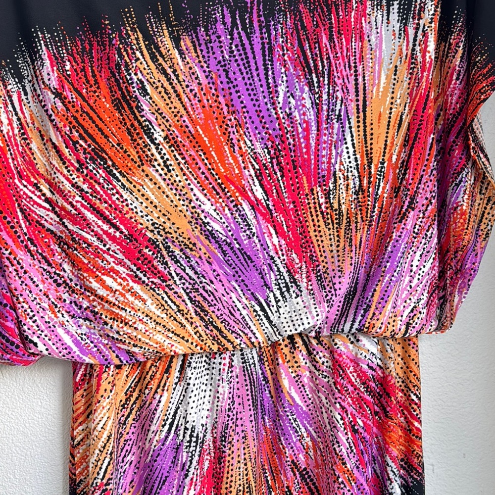 New York & Company Abstract Print Dress with Dolman Sleeves - Picture 4 of 4